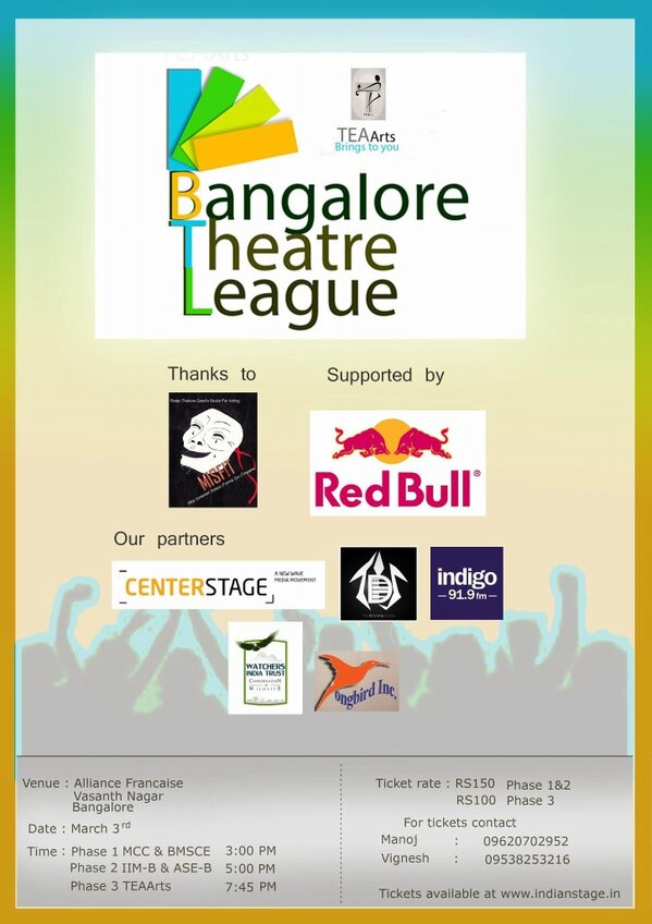 tea_arts's tweet photo. Ready to visit us and have a great time? #BangaloreTheatreLeague http://t.co/0cL40Qwqjp
