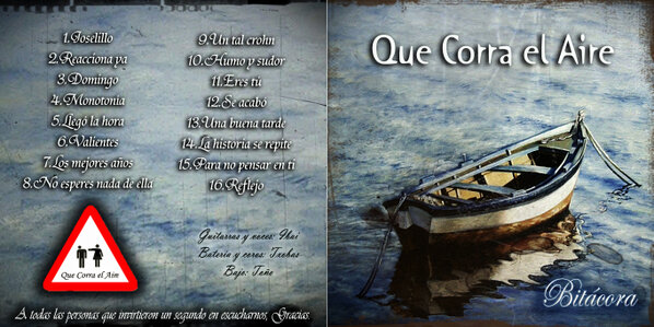 QueCorraelAire's tweet photo. Portada y contraportada de la nueva maqueta, Bitácora! ¿Que os parece? http://t.co/vjgKgMwjNb