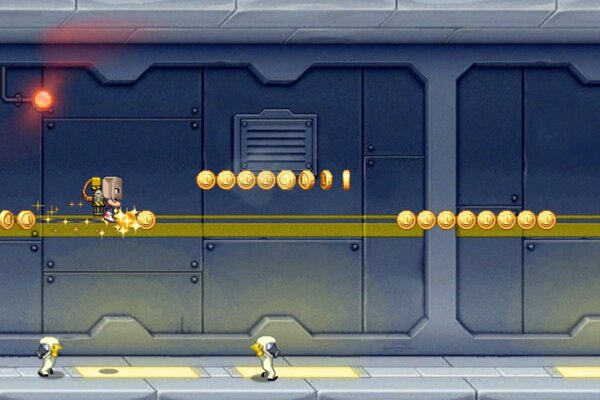 NancyRode's tweet photo. I just flew 225m in a totally crazy game of Jetpack Joyride on iPhone. Booyah! http://t.co/ACOmK7s4f0 http://t.co/KOIc8jHmQn