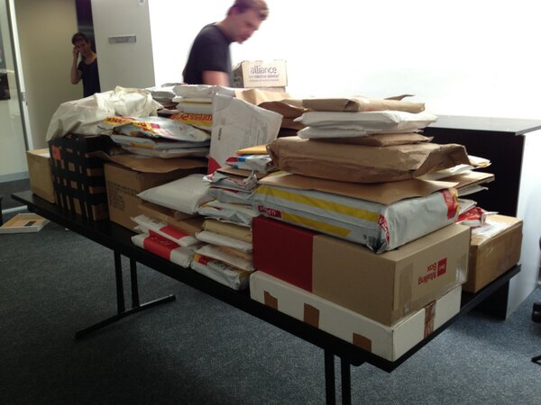 MBBANZ's tweet image. Excitingly large pile of books received so far for MBBANZ!