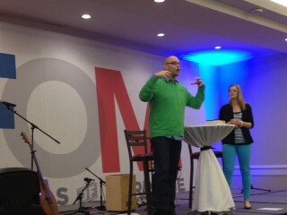 LifeWayMarriage's tweet photo. Hearing the powerful story of how God recreated @justindavis33 & @trishadavis23 in marriage! #FOM3 #refineUs http://t.co/2tPRdc3VbI