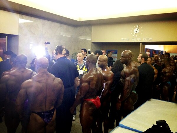 VitaminShoppe's tweet photo. Men about to hit the stage at @ArnoldSports #asf2013 #arnold2013vs good luck! Let the best man win. http://t.co/irN71kLicB