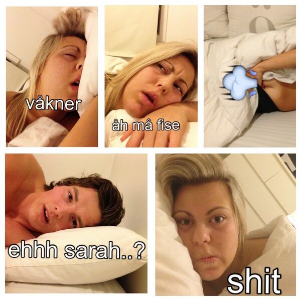 sisteplass's tweet photo. Når du våkner og har glemt at du har overnattingsbesøk: http://t.co/rO1wUcJWxM