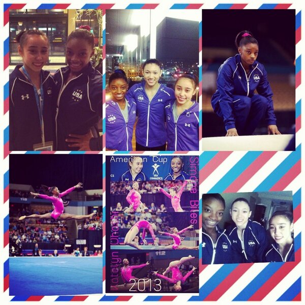 Simone_Biles's tweet photo. #attac2013 THANK YOU GIRLS FOR MENTORING ME THROUGH MY FIRST ASSIGNMENT! #loveyougirls @katelyn_ohashi @kyla_ross96 http://t.co/8oCzp4iOkm