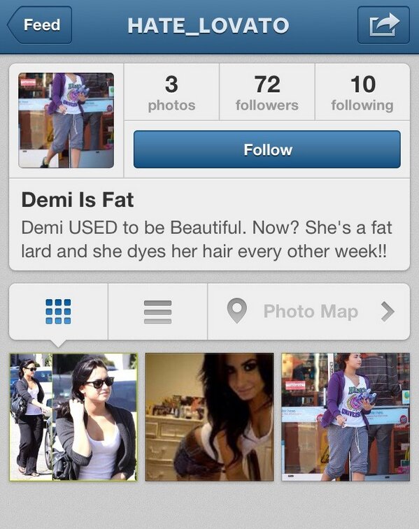 CeCeLovesMeMore's tweet image. Attack this Instagram account..? Being disrespectful to Demi..? Report them for spam..? #Lovatic #Lovatics #Warrior