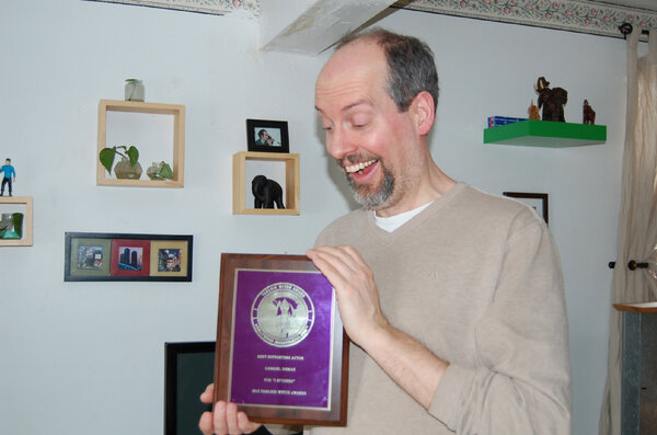 gabedumas's tweet photo. Me with my award for Best supporting Actor for @ispyders by the incredibly talented @wallysan. http://t.co/0Vz75YdwBQ