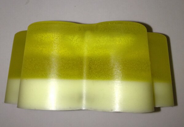 Lemon Sunburst Double Layer Soap (Side View) #homemadesoap