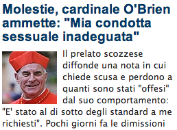 AlienoGentile's tweet photo. Vorrei dire al cardinale O'brien che la ramata di schiaffi che gli darei sarebbe inadeguata http://t.co/67hC9CQfRO
