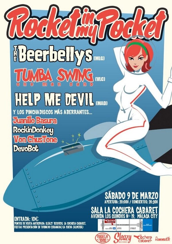 Help Me Devil Sábado 9 marzo en Málaga. Rocket in my pocket!