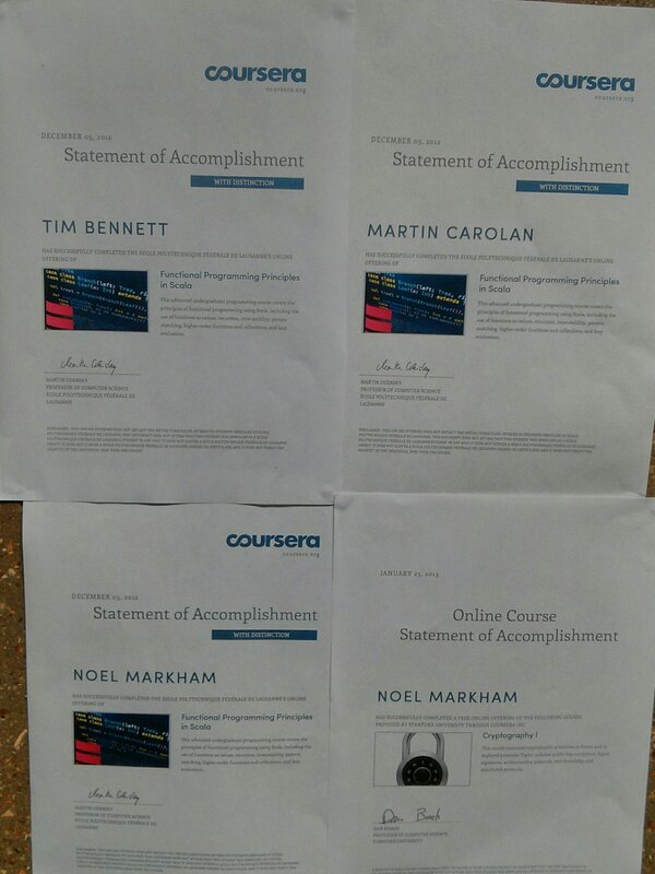 noelmarkham's tweet image. Our @coursera certificate wall. #progfun #crypto @MindCandy