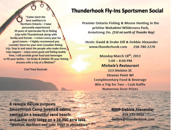 Visit us at Michele's Restaurant in Stevens Point, Wisconsin for the Thunderhook Winter Party. March 18th <a href="/5PM/">5pm.co.uk</a>.