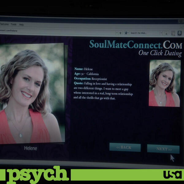 PsychPeacock's tweet photo. Trouble in paradise? Why is Juliet on a dating site? Find out Wednesday at 10/9c.
#PsychIsBack http://t.co/2BUoKRyoMl