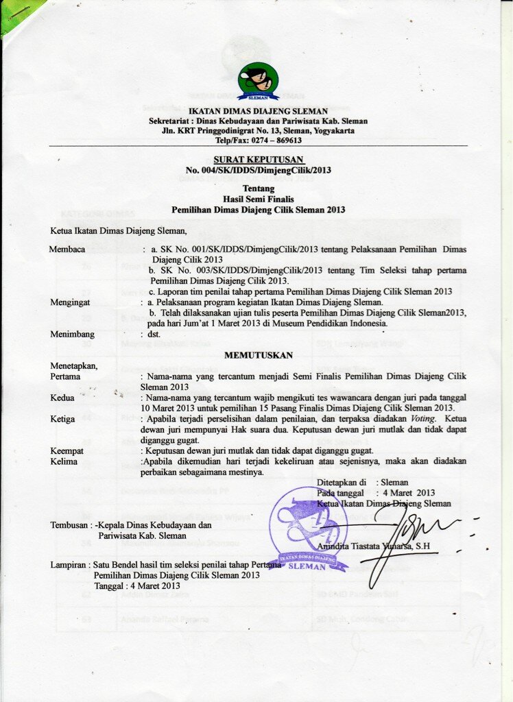 Surat Dinas Keputusan - SuratMenyurat.net