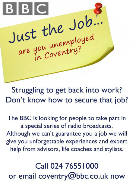 Unemployed in Coventry? We are looking for job seekers to receive help and share their stories in a special series