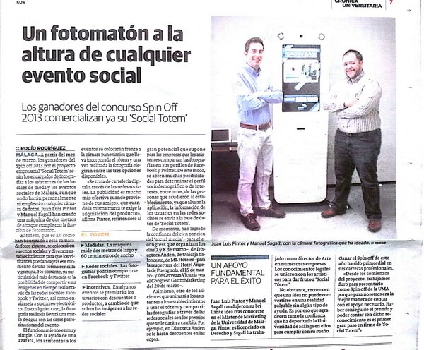 Medemita's tweet photo. Leer el periódico y encontrarte con el proyecto de @Sagall y de @juanlupintor,  @socialtotem , en @Diario_SUR http://t.co/k9KGXc3a7n