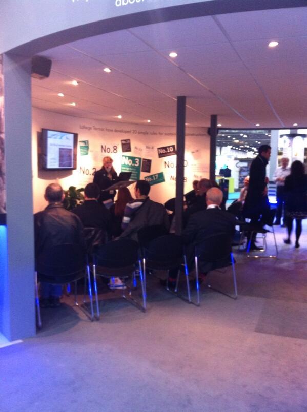 concretefliss's tweet photo. Our first seminar underway, specifying sustainable concrete #loveconcrete @Ecobuild_Now stand N1640 http://t.co/D7WRFsDfbL