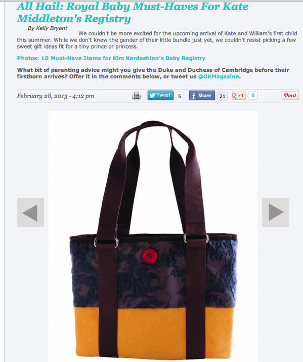 2RedHensStudio's tweet photo. #LimitedEditionbag on @OKMagazine's Royal Baby Must-Have list 4 Kate Middleton http://t.co/lB2Rl9dNda #2redhensstudio http://t.co/FGYpjNV0Lt