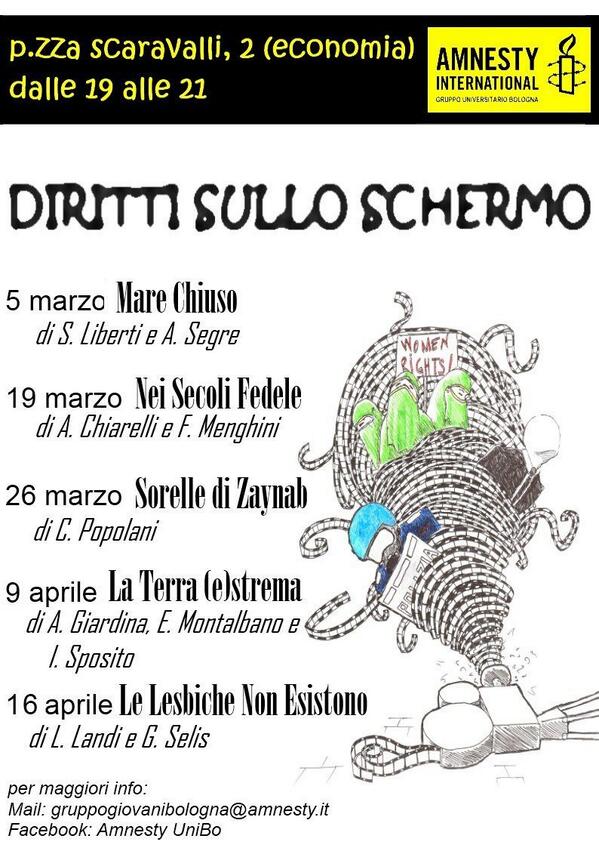 AmnestyUniBO's tweet photo. Grazie a tutti per la partecipazione alla nostra prima serata, vi aspettiamo il 19 Marzo con Nei secoli fedele!!! http://t.co/SiZQNvO7Yt