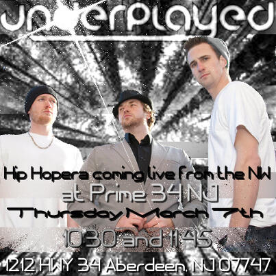Underplayed1's tweet image. Underplayed @SmokeTreeRecord will be at @Prime34NJ this Thurs March 7 at 10:30 and 11:45. Catch us on the east coast!