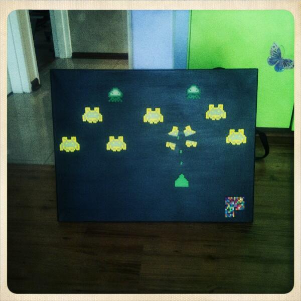 rizquaBarnes's tweet photo. Thank You @zaxklone for my Dope glow in the dark Space Invaders poster you made for me ! http://t.co/9bOIjAjezK