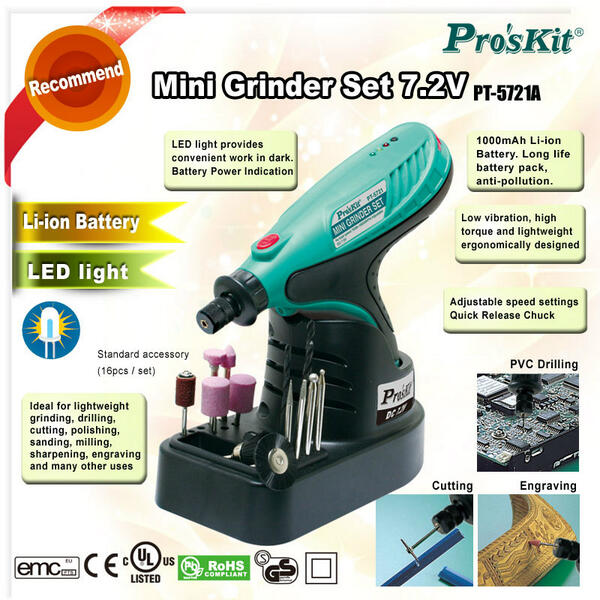Good Tool, recommend to you~Pro’sKit PT-5721F 7.2V Mini Grinder Set.