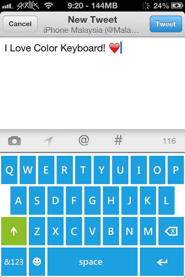 MalaysianiPhone's tweet image. I Love Color Keyboard! ❤ #Colorkeyboard #Windowsphone