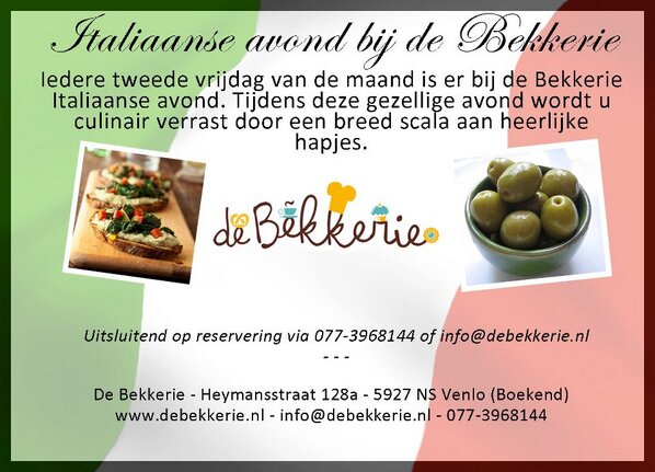Retweet vóór 17.00 uur en win 3x Italiaanse avond voor 1 persoon. (excl. drank op 8 maart 2013)