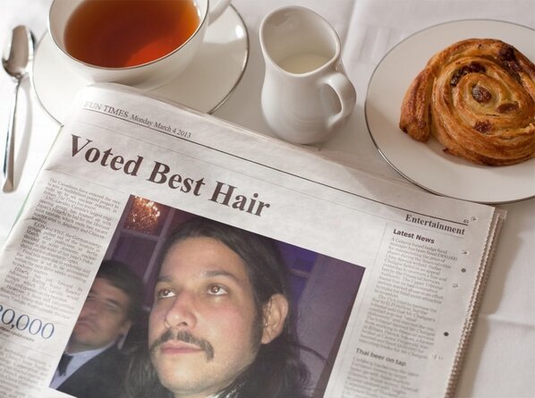 BenHorowitzHAIR's tweet photo. What's for breakfast?? http://t.co/04naXl8SkM
