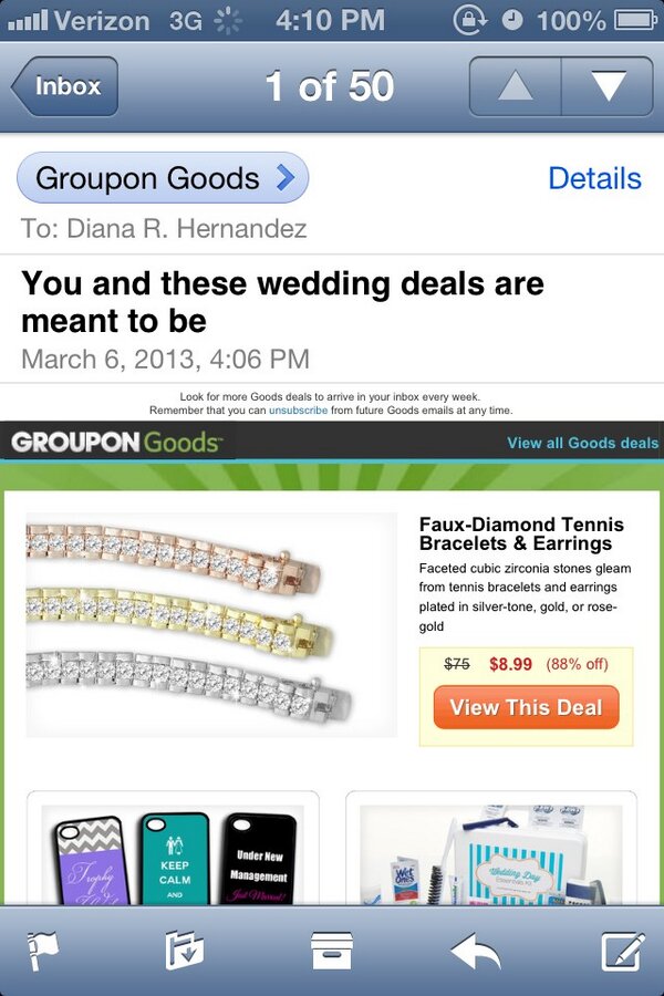Don't get it twisted @Groupon. #delete #notgettingmarried