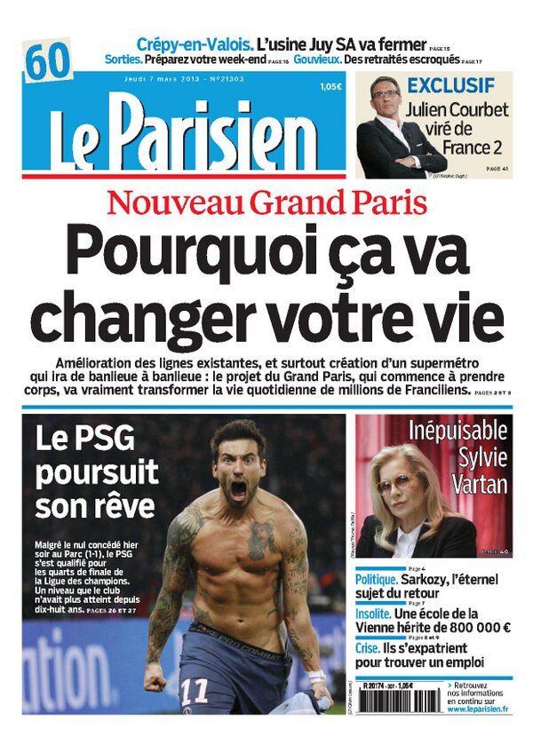 le_Parisien_PSG's tweet photo. Ezequiel #Lavezzi, auteur du but du #PSG, en Une de votre journal @le_Parisien de demain ! #PSGVCF #PSGVALENCE http://t.co/7vyMUtaP5M