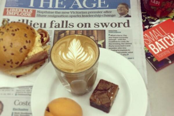 #fairfaxbreakfast. Tommy Collins Small Batch breakie box for a few hungover heads this morning XO