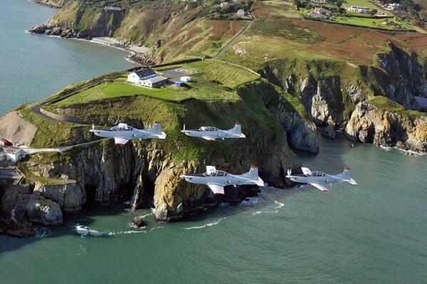 OConnells_Howth's tweet image. Aer Corp's PC9's flying over Howth.  Pic courtesy Irish Defence Forces