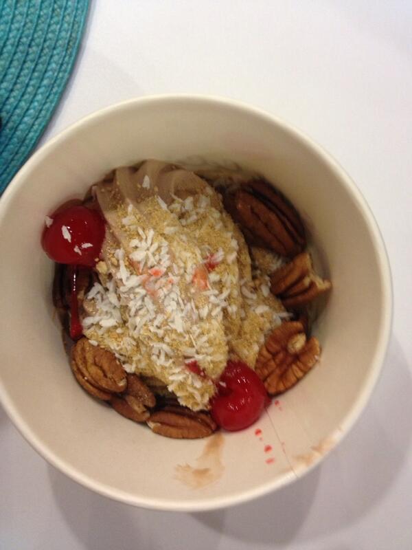 leelafoley's tweet photo. Yummy froyo at Sweet CeCes! Come til 9 to donate to @UARelayForLife #BeatAuburnBeatHunger #RollRelayRoll http://t.co/b3PhR2XxvI