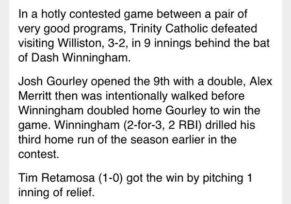 CelticsBaseball's tweet photo. Full @OcalaPreps story from tonight's extra innings win vs. Williston! #tcbaseball #GetSome http://t.co/De5gHunpcK