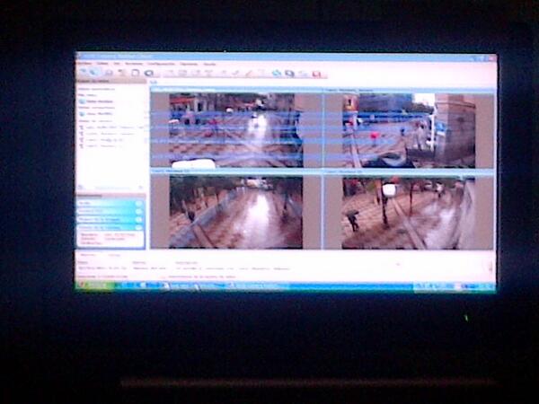 SafeCityProject's tweet photo. Four cameras in Montera Street #security Madrid PoC @FIware #FIPPP http://t.co/b9GVd7hF7x