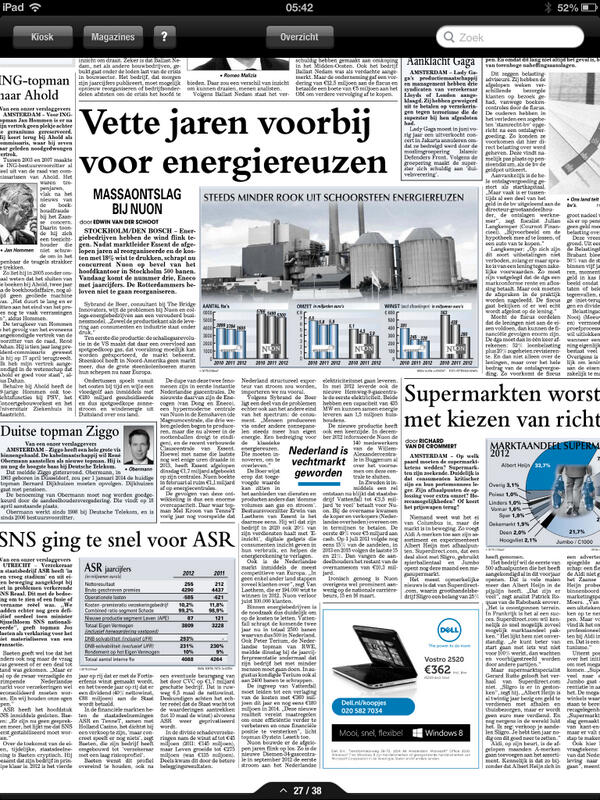 Vandaag in De Financiële Telegraaf mijn reactie op ontslagen bij Nuon. Het businessmodel in energie moet veranderen.