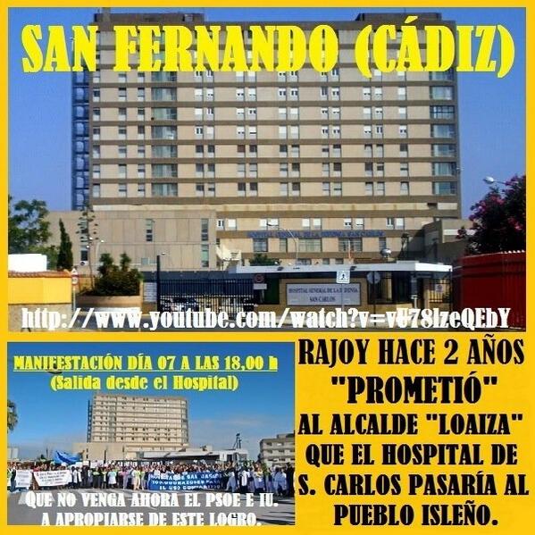 benitedecadi's tweet photo. Hospital San Carlos es para el pueblo isleño. Luchemos por el!!! Haz RT si estas de acuerdo. http://t.co/6CEcaTXX5q