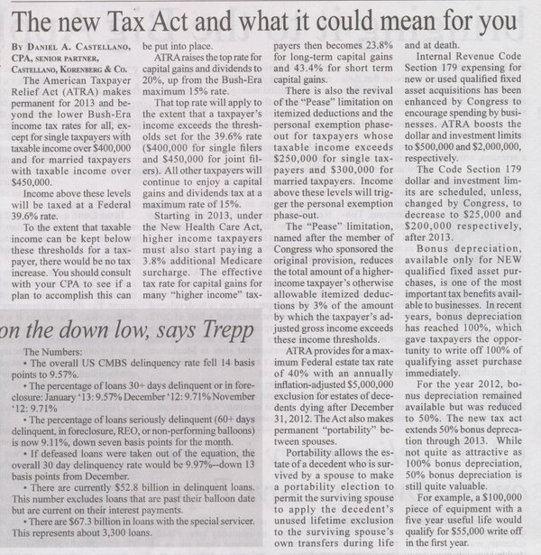 C_KandCo's tweet photo. Real Estate Weekly included insights from Daniel Castellano on the new tax act in its February 6, 2013 publication. http://t.co/3i5RRzCxbn