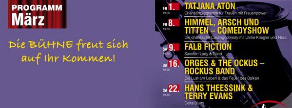 diebuehne's tweet photo. Unser Märzprogramm knallt ordentlich rein... http://t.co/BU7RjgcvdT