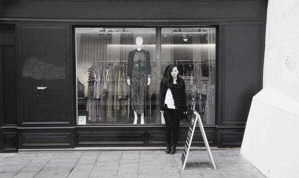 Apu_Jan's tweet photo. @fashionscout PARIS SHOWROOM DAY 5 
Chloe Lin in @APU_JAN knitted top http://t.co/ajkNri4Ik6