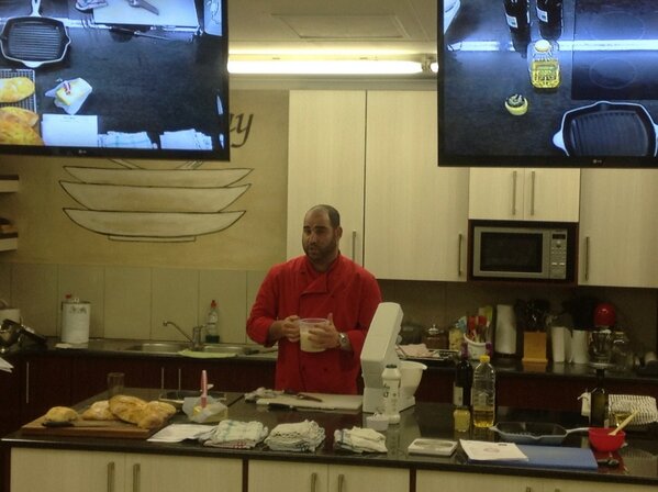 4x4dave's tweet photo. Evan demonstrating how to make an easy ciabatta bread. For his starter. @grannymousesa http://t.co/d4aXod5tsY