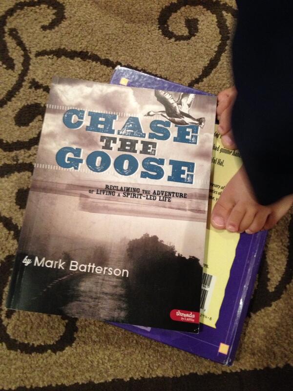 NinaLecroy's tweet photo. So excited to start "Chase the Goose"Bible Study with my 3 teenage boys tonight #passionatelypursuingGod http://t.co/nrCfdS2O6b