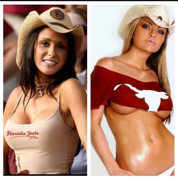 HotColMatchups's tweet photo. RT with #WhichSchoolYouChoose to determine winner @FSBoobs vs @TexasBoobs http://t.co/dCdeRdpcdp