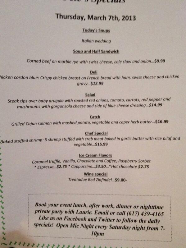 BrandyPetes's tweet photo. It's cold outside but snow what! We have some great specials for you today!! http://t.co/CdempZKMl3