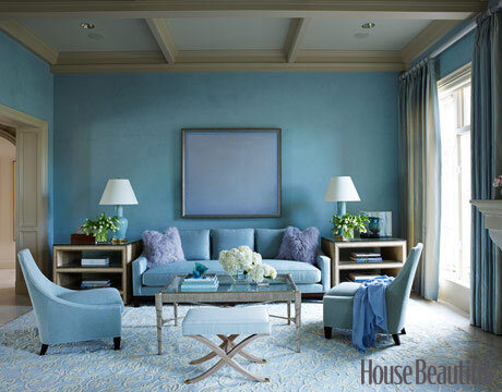 Would you decorate in a single shade? This <a href="/tobifairley/">tobifairley</a> room is beautiful in blue! (image via <a href="/HouseBeautiful/">House Beautiful</a>)