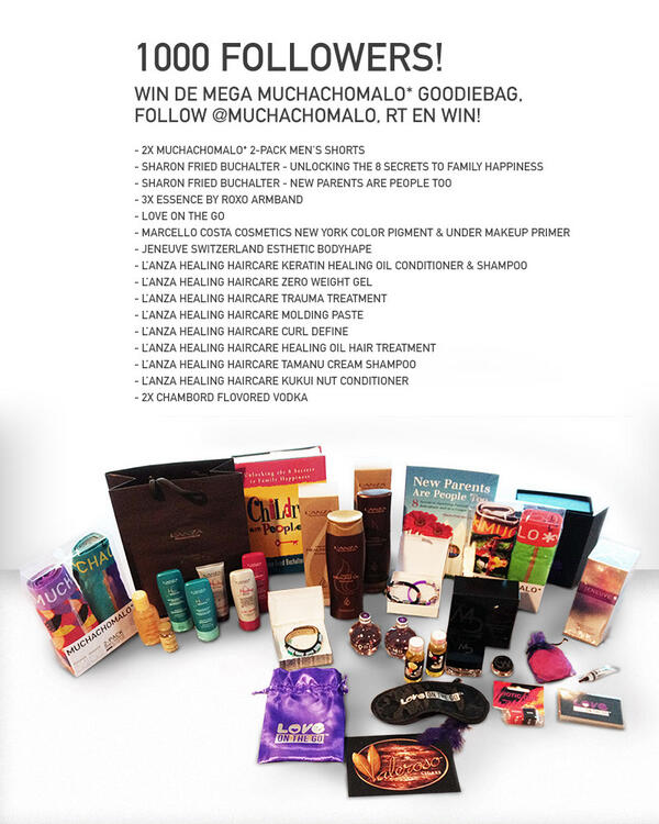 Muchachomalo's tweet photo. Vandaag maak je dus kans op deze goodiebag, wat zit er allemaal in? Check de link. Follow, RT en win! http://t.co/R08cyN23Ls