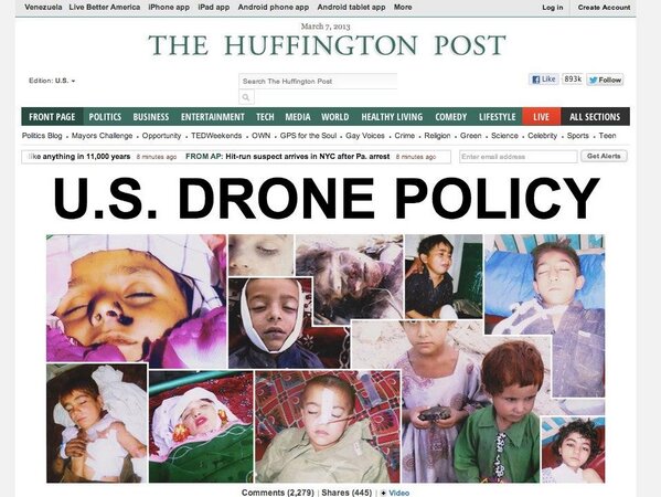 YALiberty's tweet image. #Drone policy is now on front page of @HuffingtonPost. #StandWithRand.