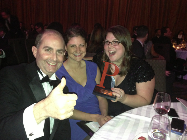 EdelmanPR's tweet photo. @steverubel @jenwebernyc and @jaclyna celebrate @Starbucks' (cl) Global Campaign of the Year win! #prweekawards http://t.co/65eYhvCiqg