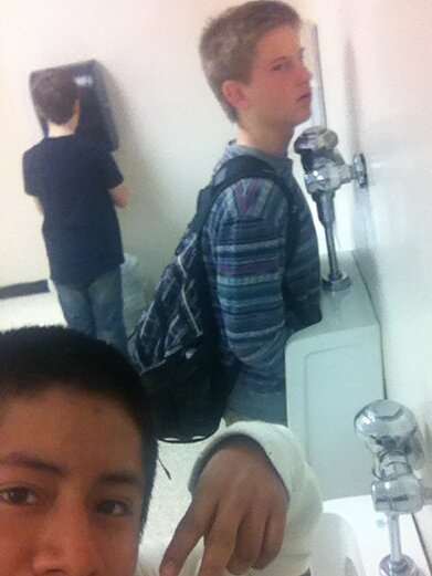 Peeing with my boy Scott