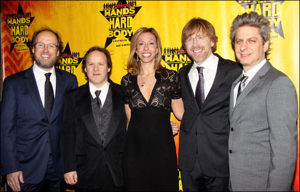 amanda_green's tweet photo. @HardbodyMusical   Me and @treyanastasio and the fellas from PHISH - there to support him! http://t.co/fwOLuILcn7